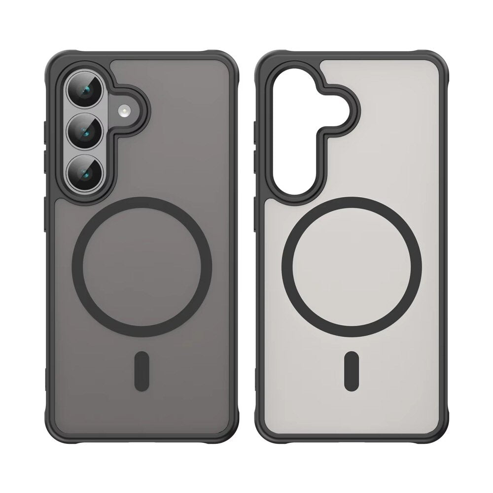 Magnetic Case for Samsung Galaxy S23 Compatible with MagSafe Translucent Matte Back Shockproof Phone Cover (Black) Case Cover FoneFunShop