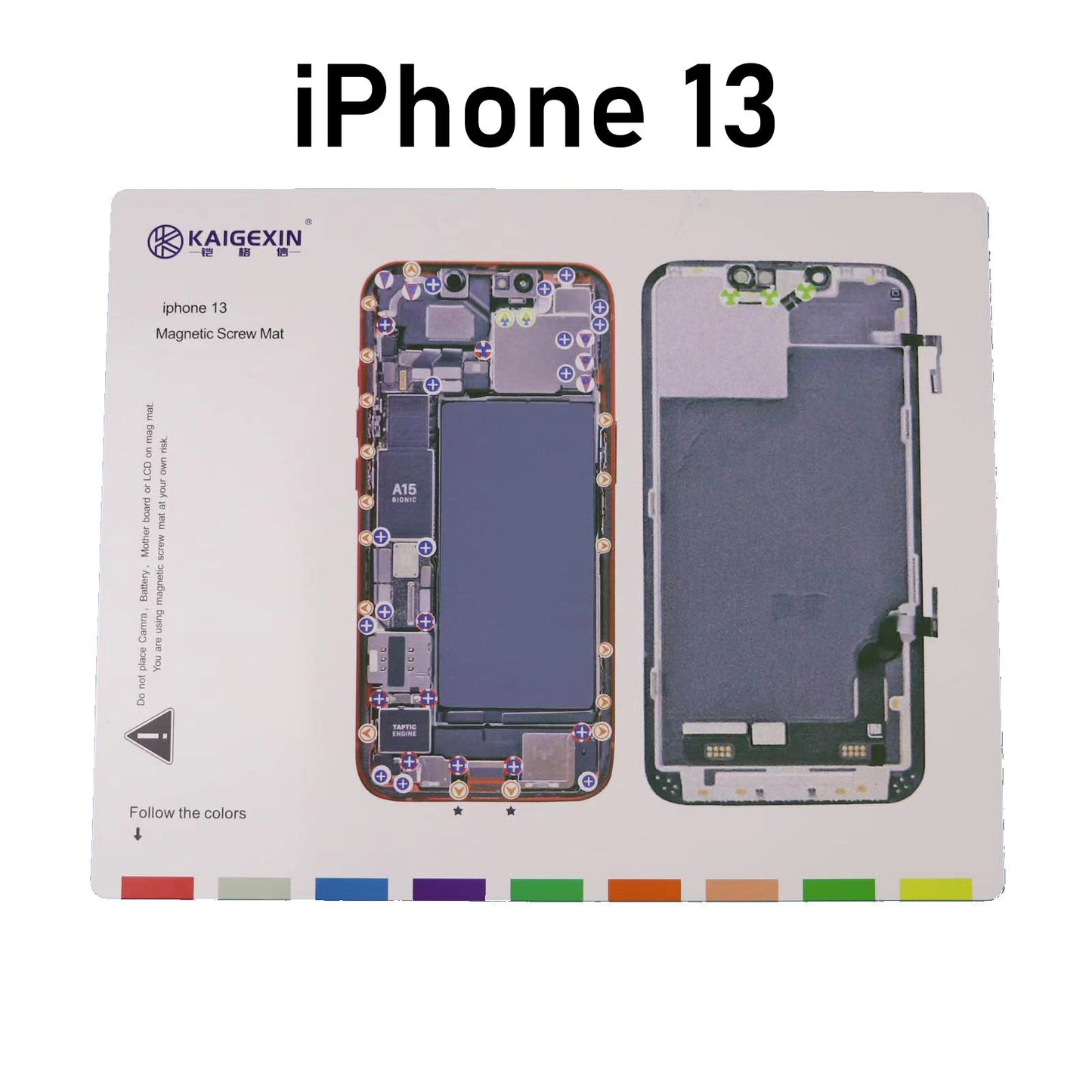 Magnetic Screw Mat Phone Repair Disassembly Guide For iPhone 13 Magnetic Screw FoneFunShop