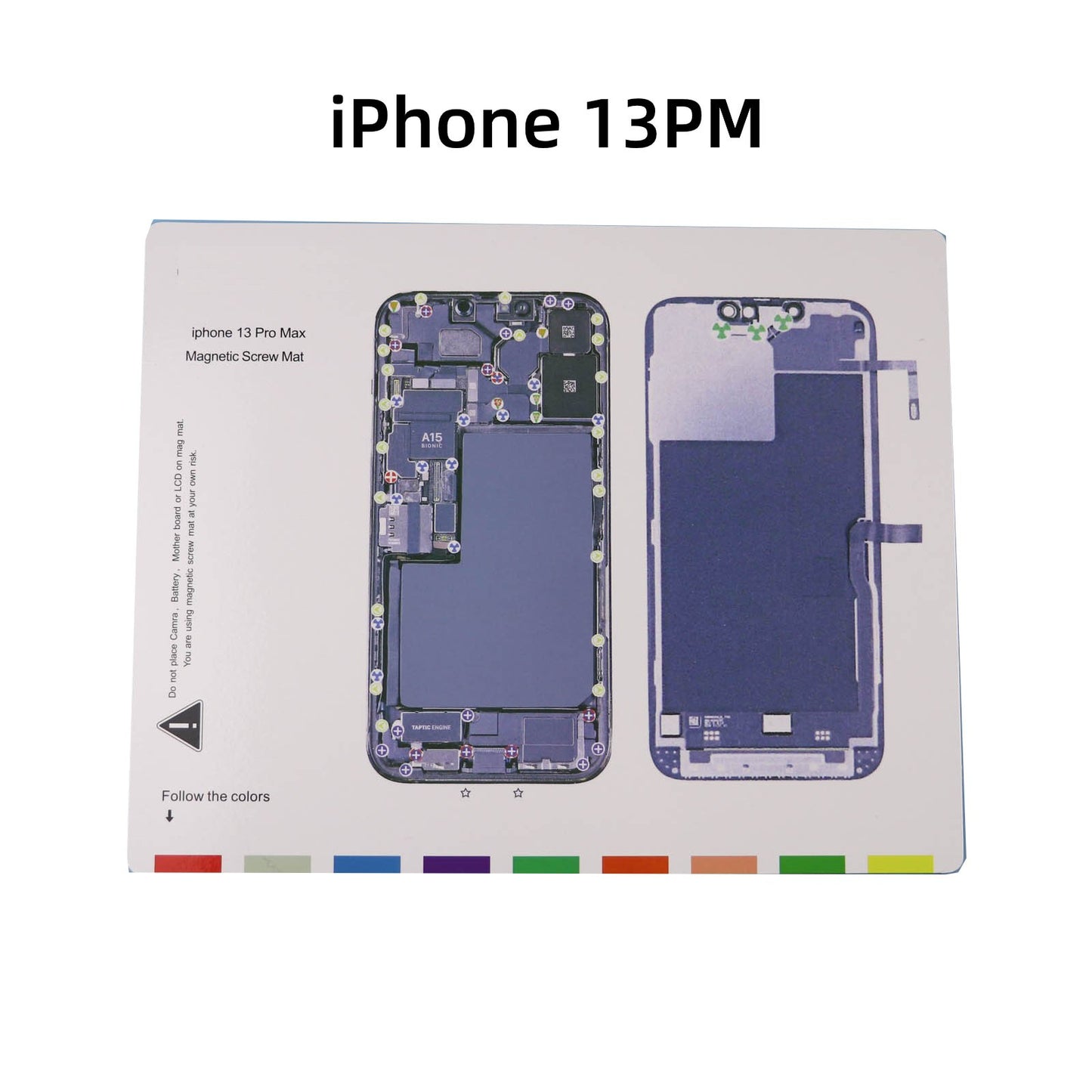 Magnetic Screw Mat Phone Repair Disassembly Guide For iPhone 13 Pro Max Magnetic Screw FoneFunShop