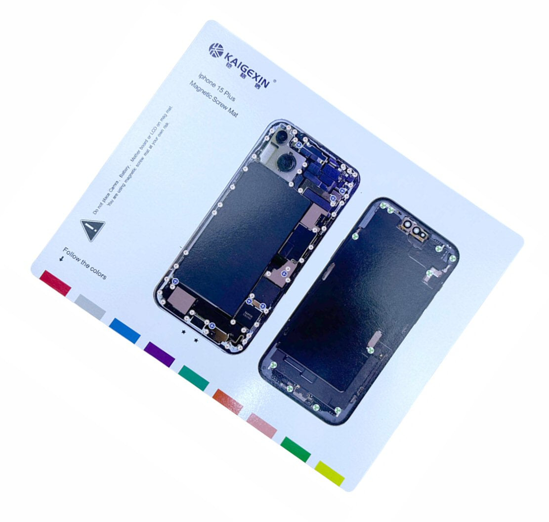 Magnetic Screw Mat For iPhone 15 Plus Repair Disassembly Help Training Guide Magnetic Screw FoneFunShop