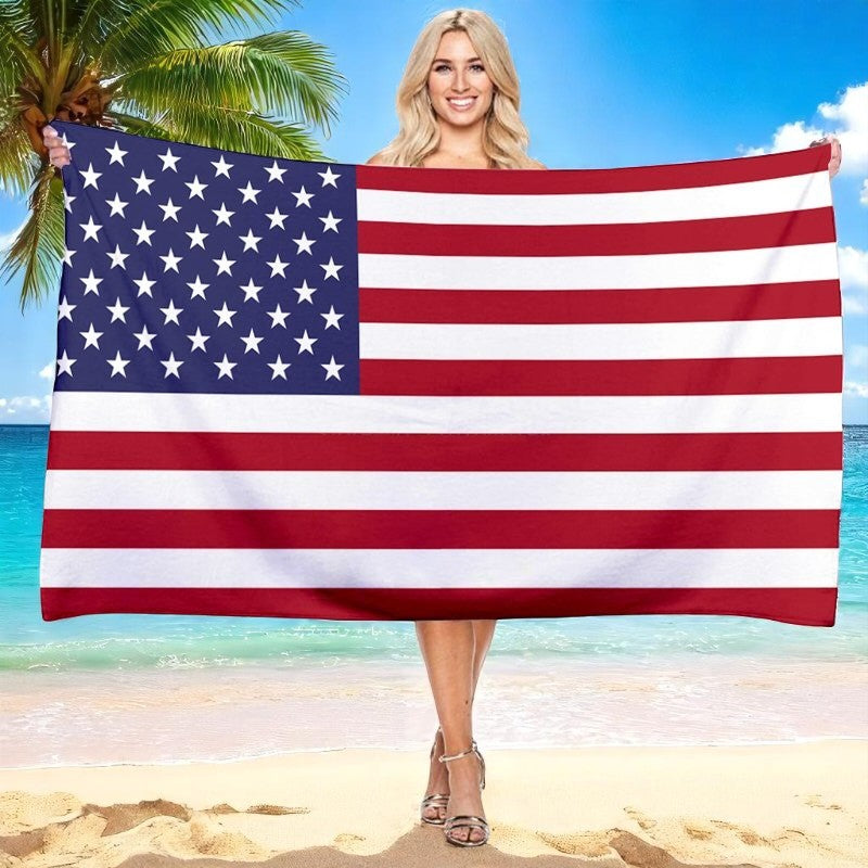 USA National Flag Beach Towel Quick-Dry Microfiber Absorbent for Beach Gym Towel FoneFunShop