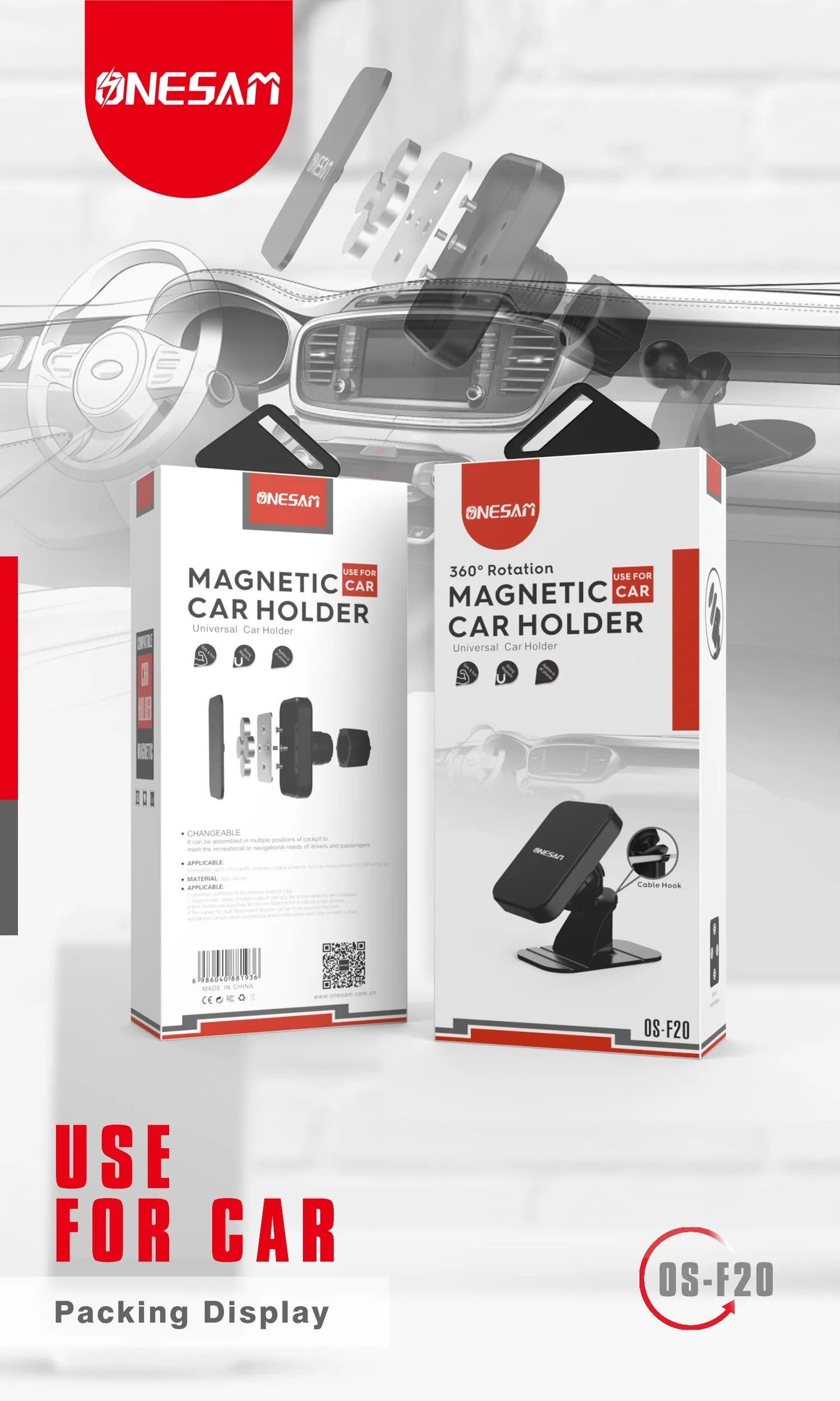 Magnetic Car Vent Holder ONESAM OS F20 Universal Phone Holder FoneFunShop