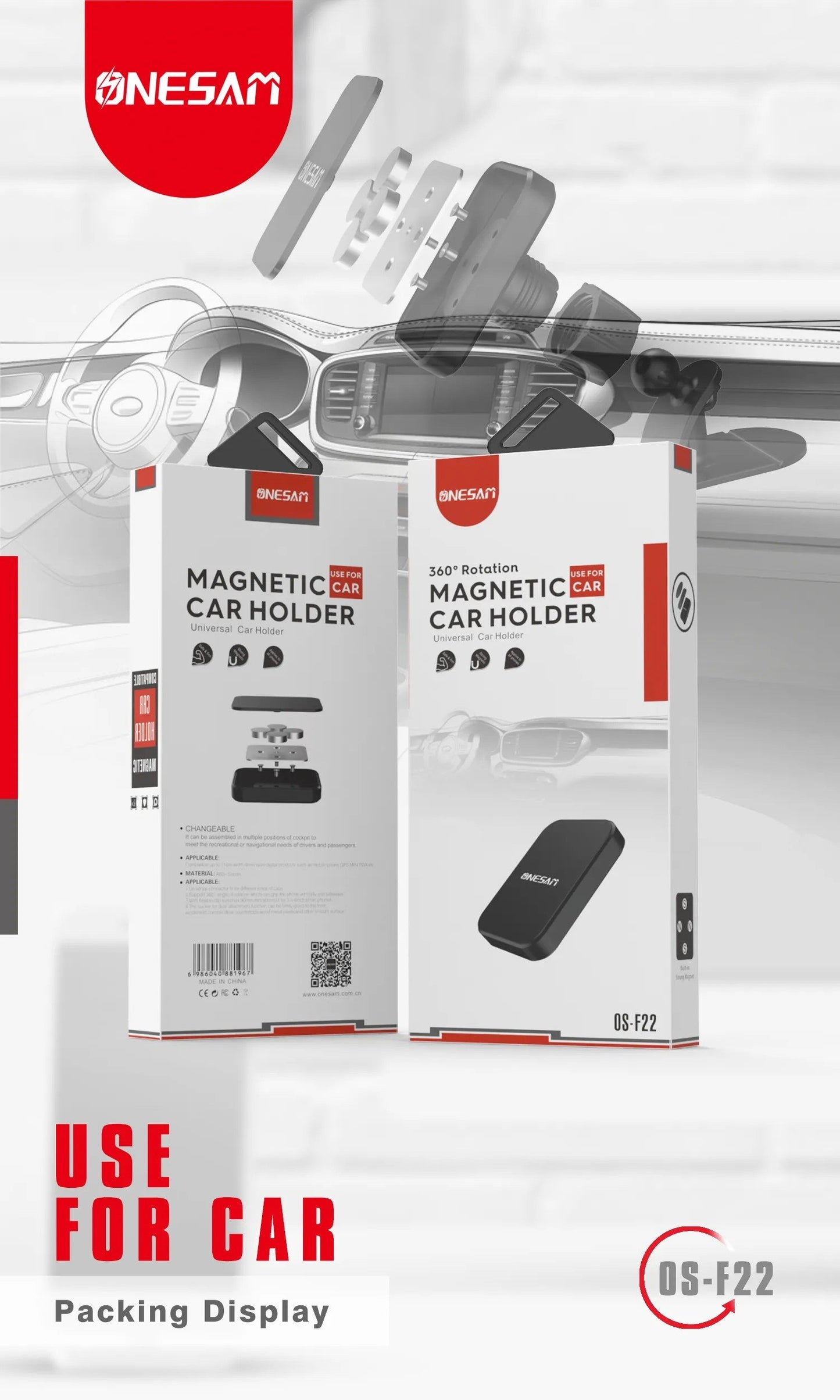 Magnetic Car Vent Holder ONESAM OS F22 Universal Phone Holder FoneFunShop