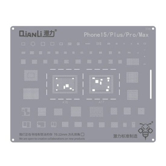 Reballing Stencil For iPhone 15 / 15 Plus / 15 Pro / 15 Pro Max QianLi Stencil FoneFunShop
