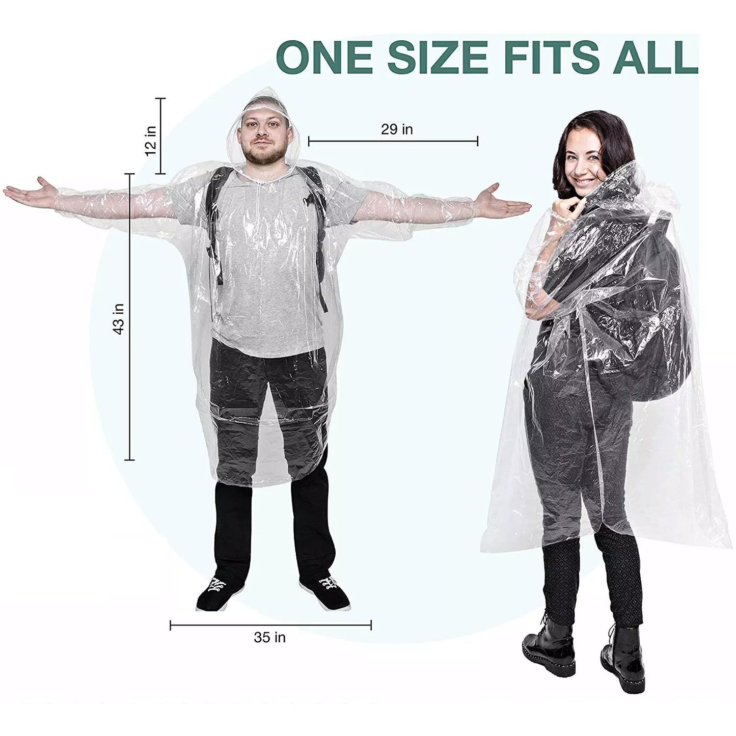 Pocket Poncho Rain Cards Pack of 5 Emergency Disposable For Your Wallet Rain Poncho FoneFunShop