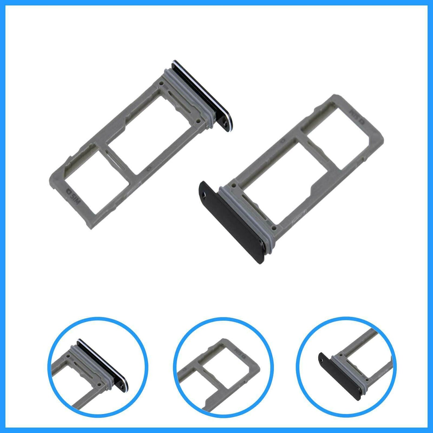 Sim Tray For Samsung Note 9 N960F in black Sim Tray FoneFunShop
