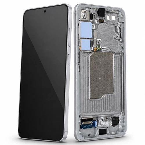 LCD Screen with Frame for Samsung Galaxy S25 in Silver Shadow (SM-S931B) Screen FoneFunShop
