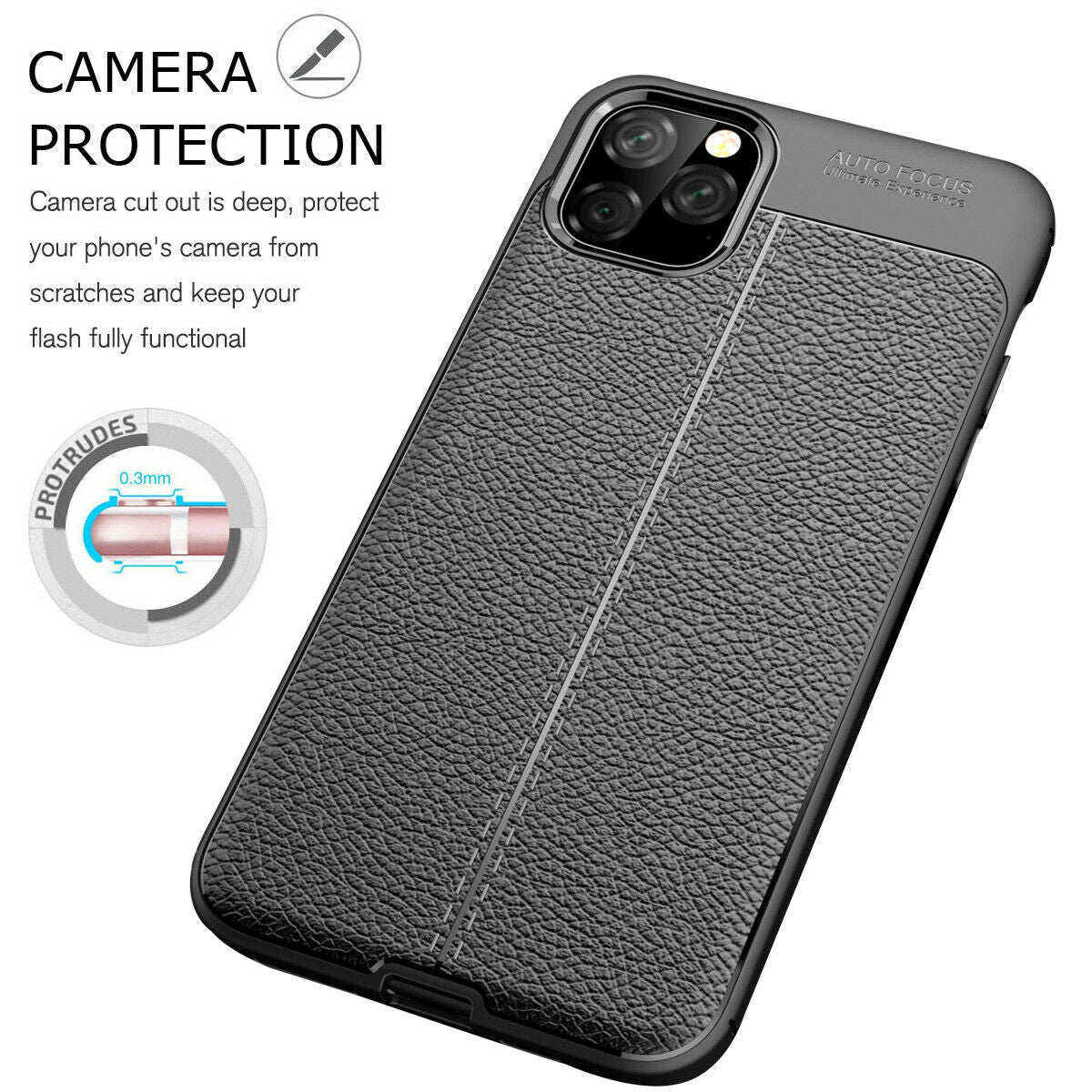 Case For Huawei P40 Pro Black Slimline Low Profile PU Leather Look Protection Case Cover FoneFunShop