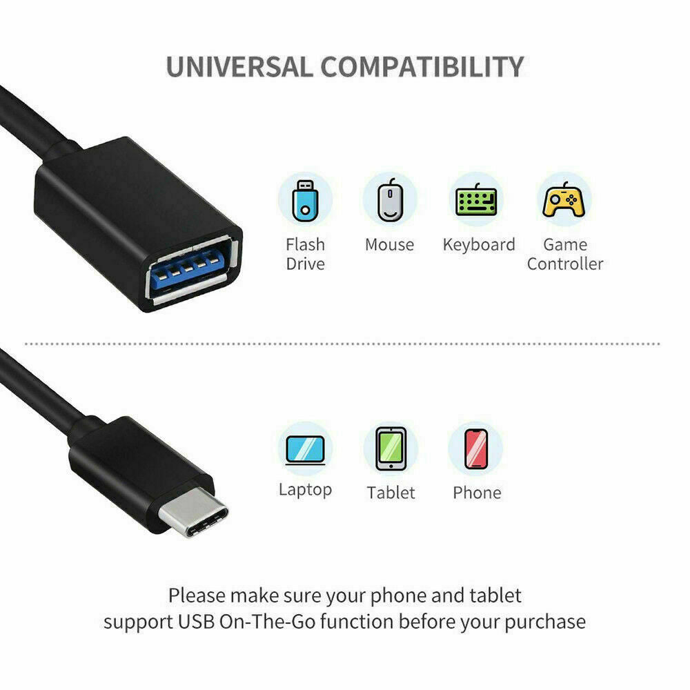 Type C to Female USB 3.1 OTG Adapter Cable Cable FoneFunShop