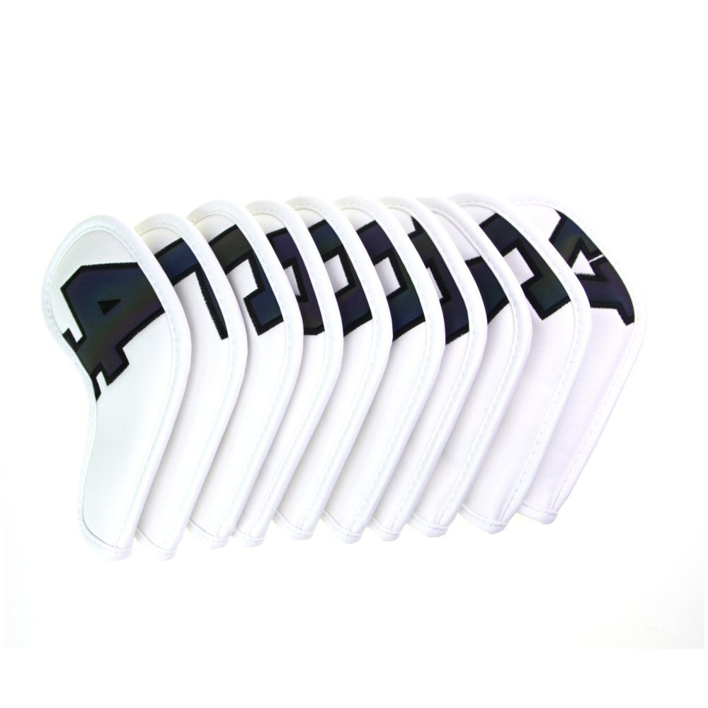 Golf Club Headcovers Irons Set 10 Pcs Iron Head Covers White With Gradient Numbers Golf Accessorise FoneFunShop