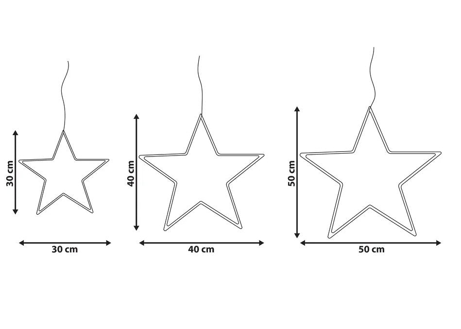 Festive Golden Star Trio - 3 Piece Beautiful LED Christmas Decoration Set Christmas FoneFunShop