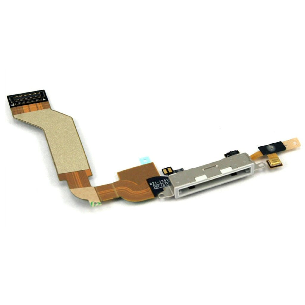 Charging Port For iPhone 4 Pack Of 3 With Flex White Charging Port FoneFunShop