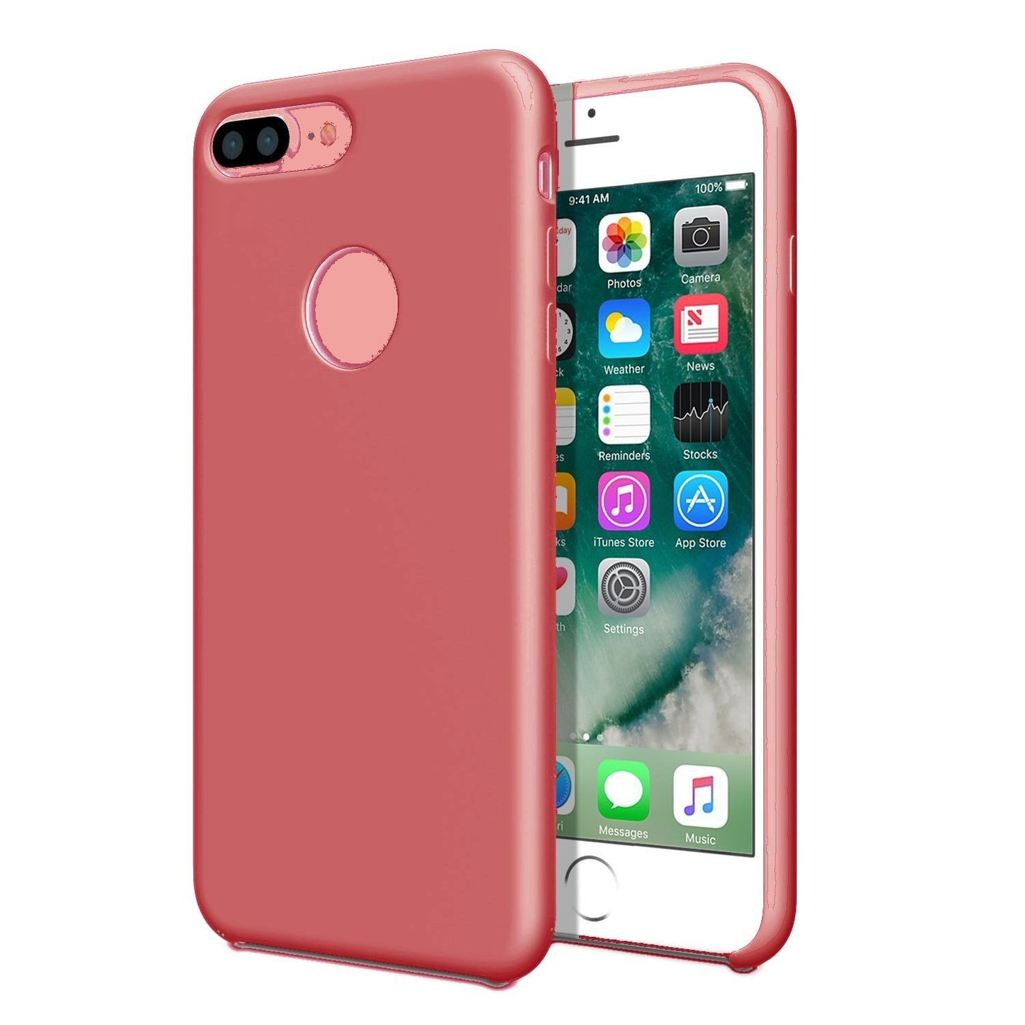 Case For iPhone 7 Plus Smooth Liquid Silicone Camellia Case Cover FoneFunShop