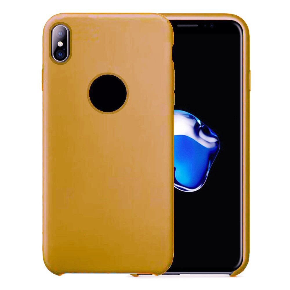 Case For iPhone X Smooth Liquid Silicone Caramel Case Cover FoneFunShop