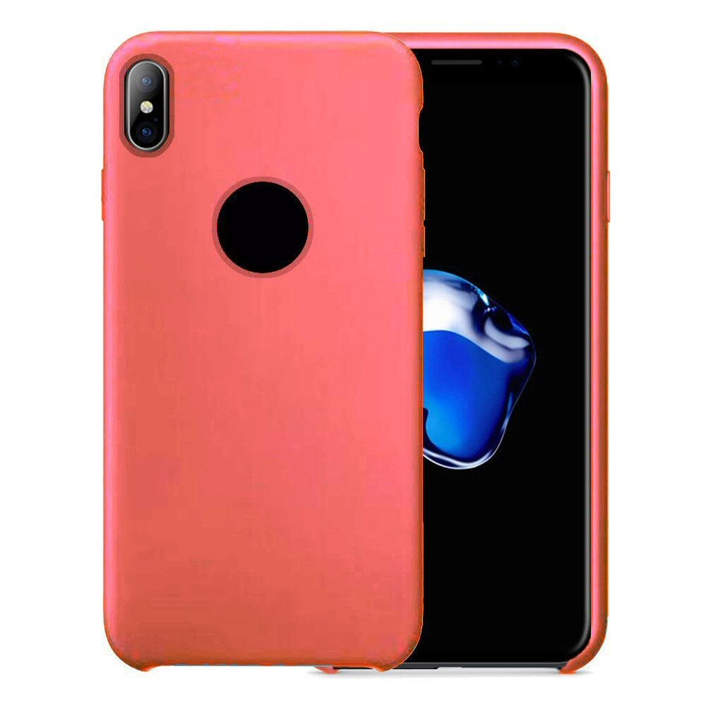 Case For iPhone X Smooth Liquid Silicone Pink Case Cover FoneFunShop