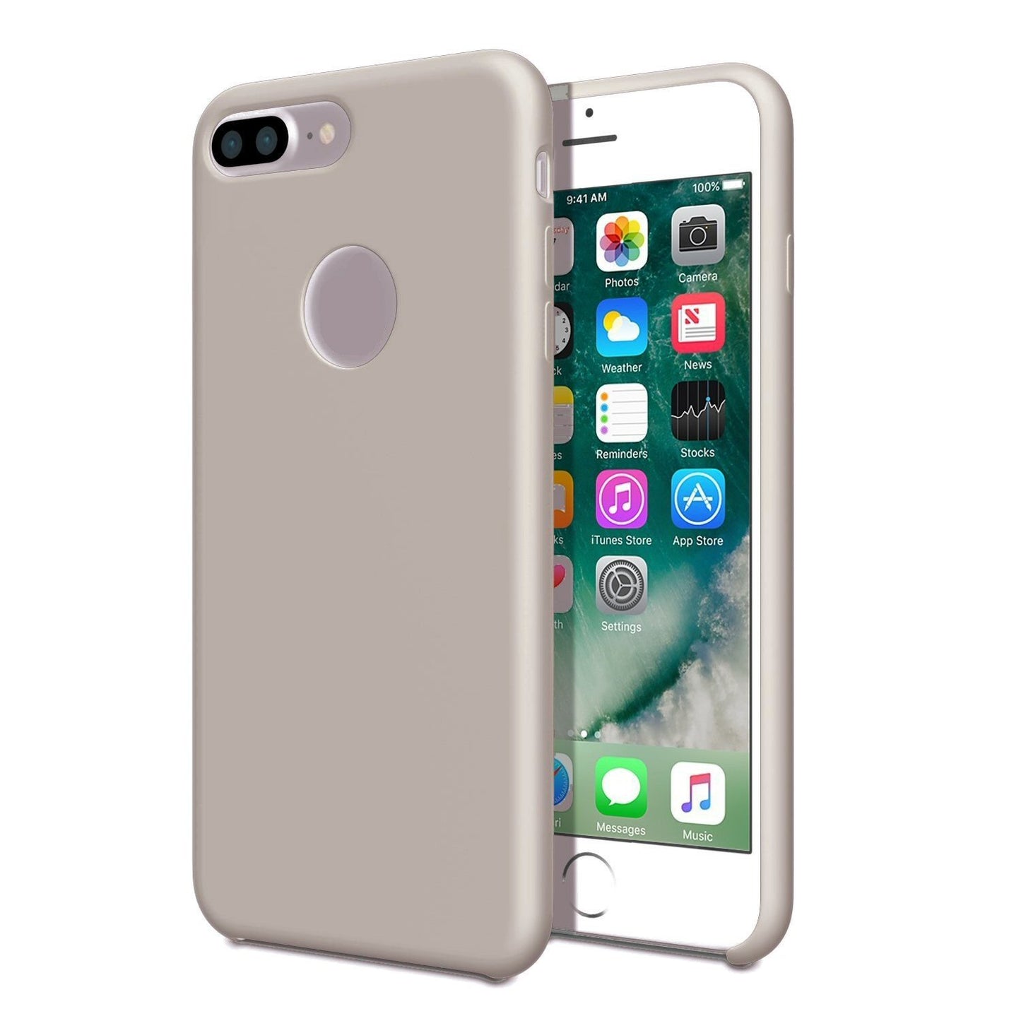 Case For iPhone 7 Plus Smooth Liquid Silicone Pebble Case Cover FoneFunShop