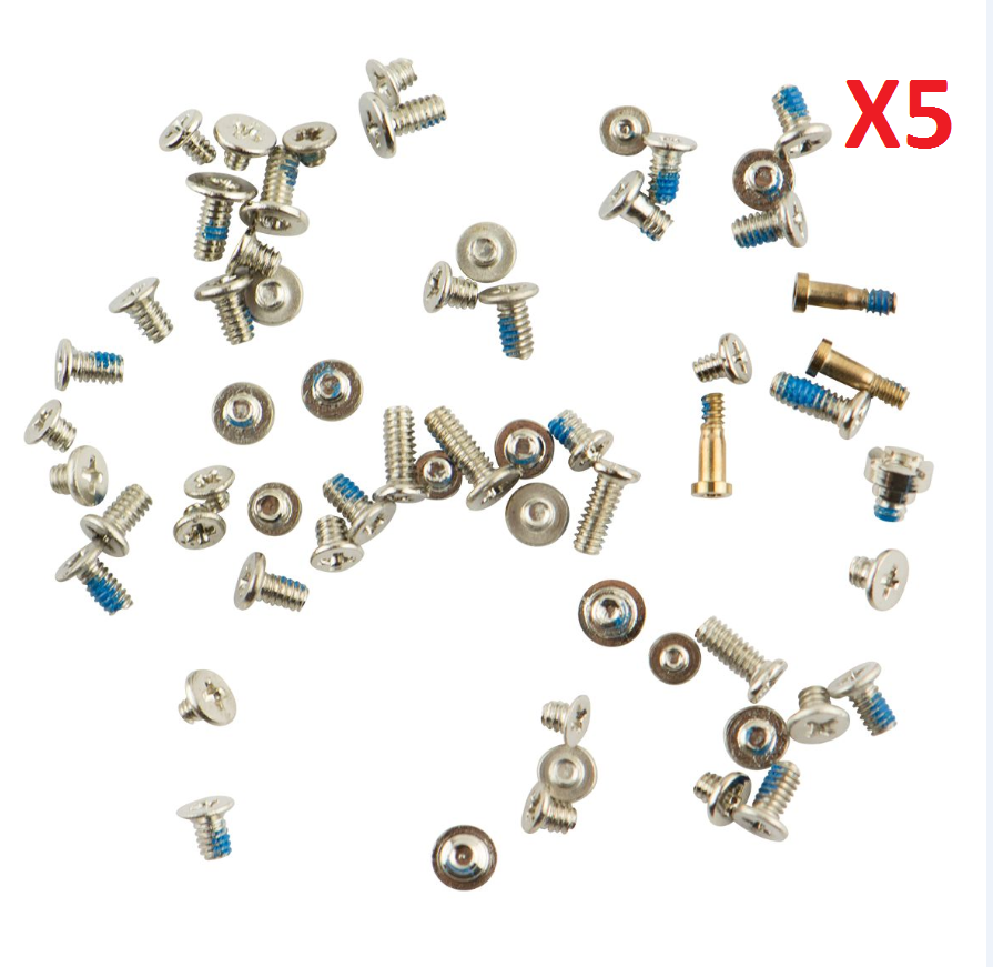 For iPhone 6 Plus Pack of 5 Complete Screw Set in Silver FoneFunShop