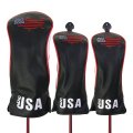 USA Flag Covers Driver 1 3 5 Headcovers 3Pcs Black