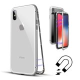Case For iPhone Xs White Magnetic Absorption Metal Edge