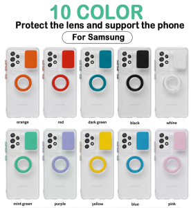 Case For Samsung S21 Pink With Camera Protection Hand Ring