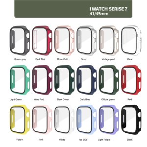 Case Screen Protector For Watch Series 7 45mm in Wine Red Full Body Cover