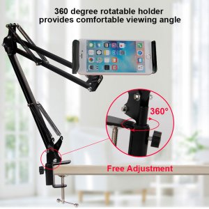 Stand Mount For Phone Tablet 360 Adjustable Long Arm Holder Bracket