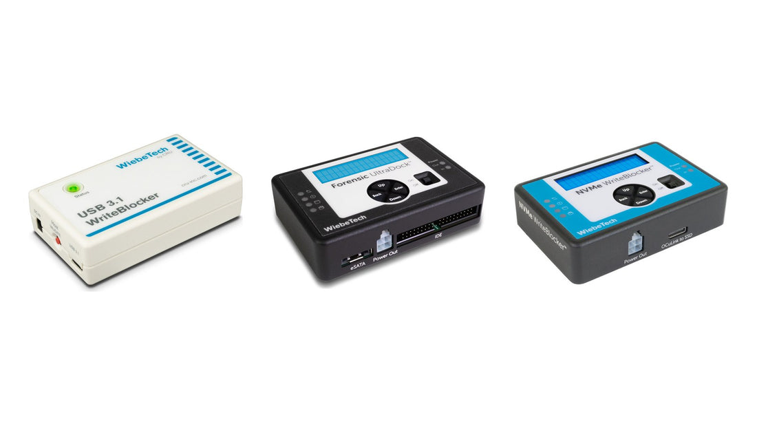 CRU WiebeTech USB WriteBlocker 3.1, Forensic UltraDock and NVMe WriteBlocker