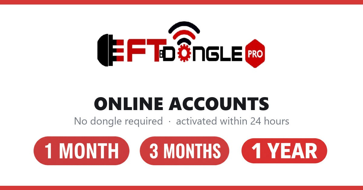 EFT Pro Tool online accounts, no dongle required, 1 month 3 months and 1 year