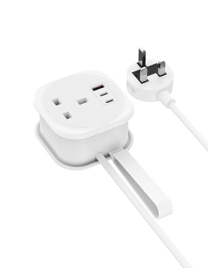 Budi 33W Charging Station 2 x USB-C PPS and USB-A with UK Plug Sockets Wall Charger FoneFunShop