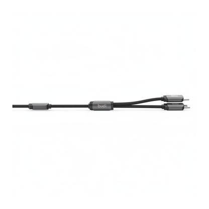 Budi 1.2M USB-C to Dual USB-C Cable 100W PD 2 in 1 Braided - side view
