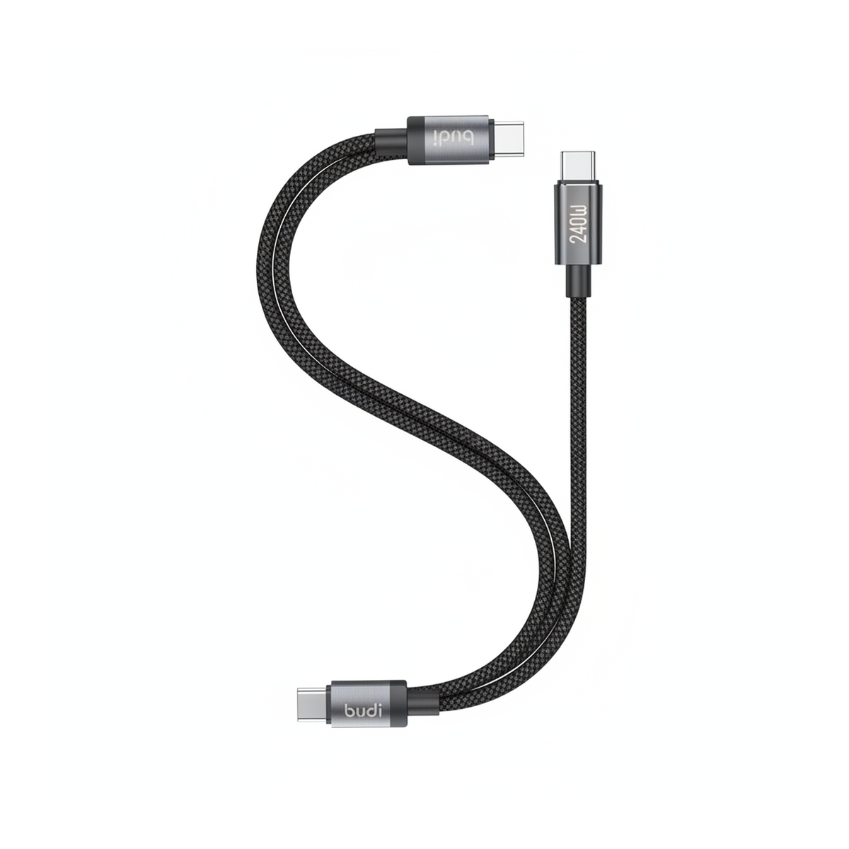 Budi 3M USB-C to USB-C Cable 240W PD Braided Fast Charging - top view