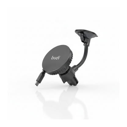 Budi Magnetic Wireless Car Charger Holder 15W Windscreen and Vent - hero