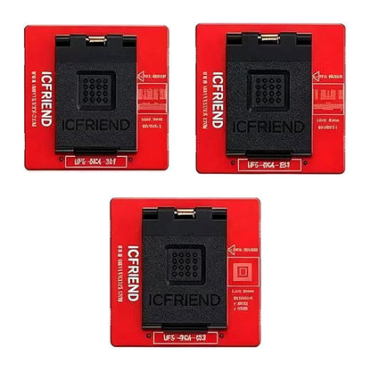 Three ICFriend UFS BGA socket adapters for chip-off reading