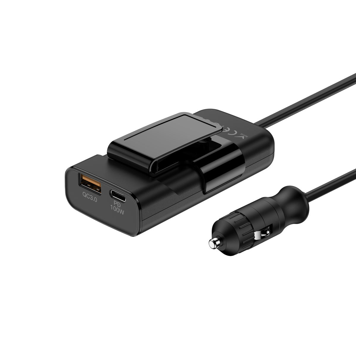 Budi 118W Car Charger PD 100W USB-C and QC 18W USB-A 1.5M Cable Car Charger FoneFunShop