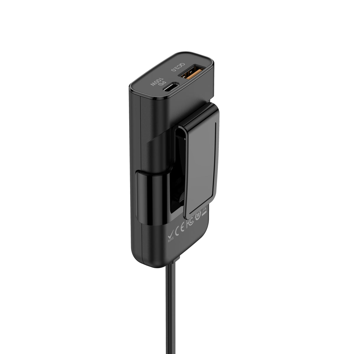 Budi 118W Car Charger PD 100W USB-C and QC 18W USB-A 1.5M Cable Car Charger FoneFunShop