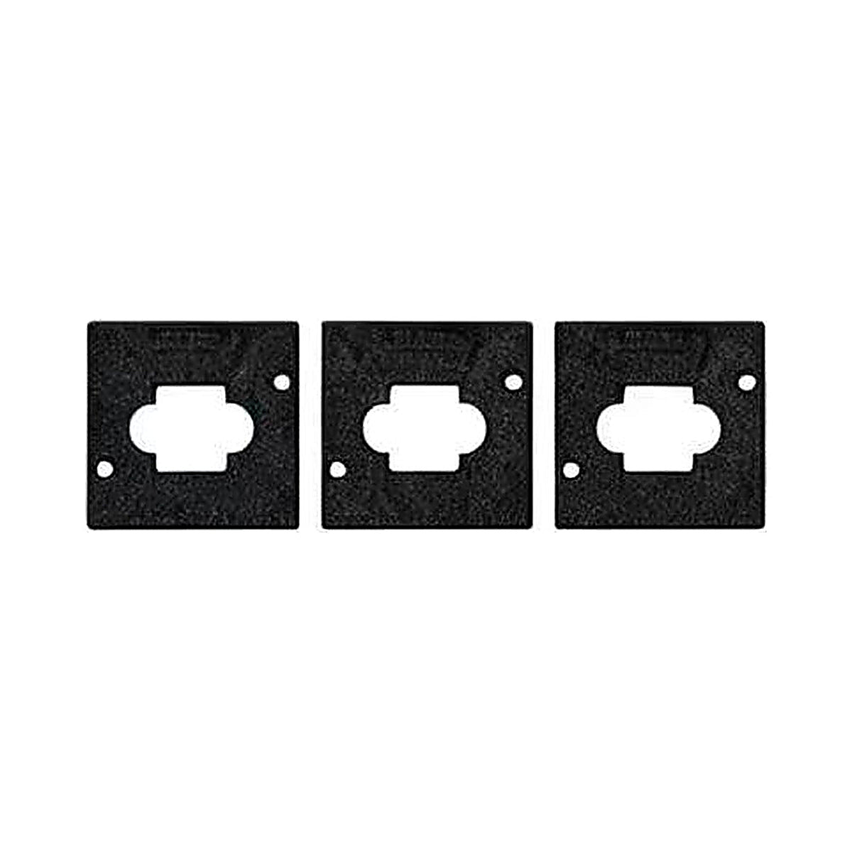 Three black socket shims limit frames for UFS sockets