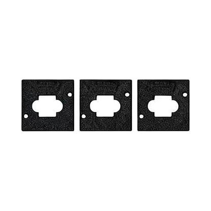 Three black socket shims limit frames for UFS sockets