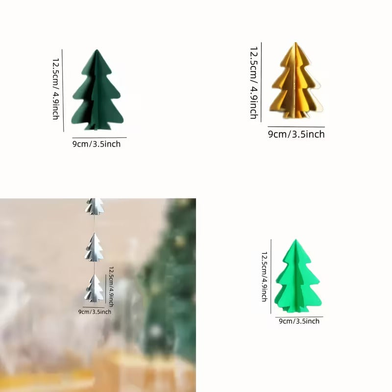 3D Christmas Tree Paper Garland Multi-Colour Hanging Party Decorations - 10PCS Christmas FoneFunShop