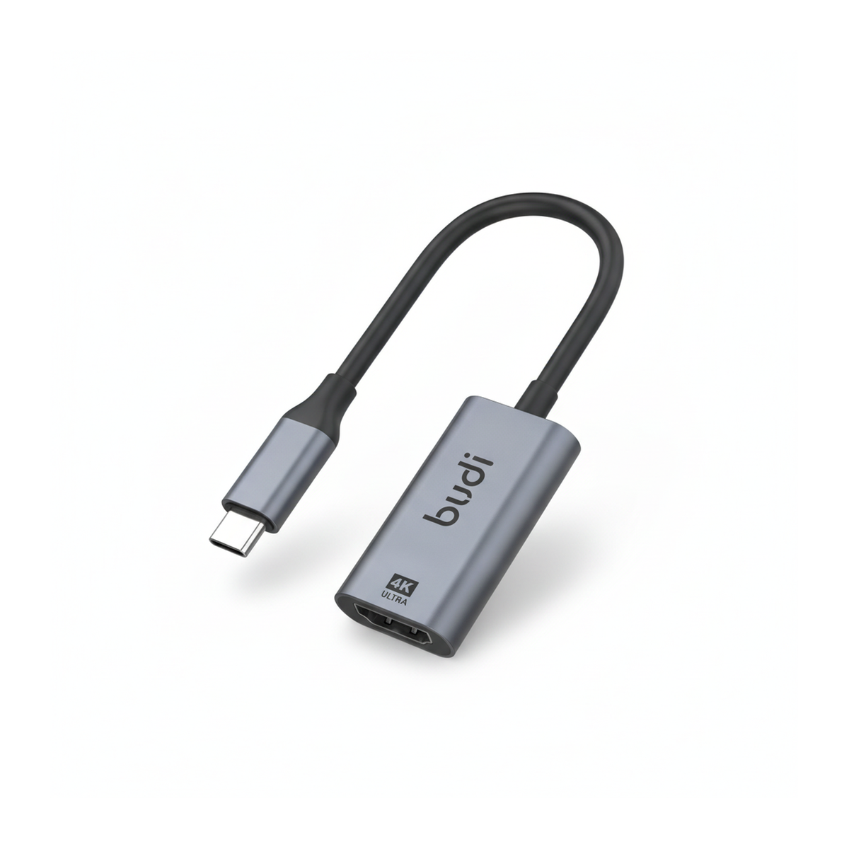 Budi USB-C to HDMI Adapter 4K 30Hz Aluminium Plug and Play Grey Adapter FoneFunShop
