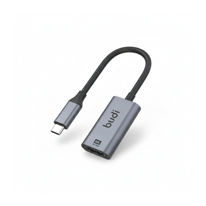 Budi USB-C to HDMI Adapter 4K 30Hz Aluminium Plug and Play Grey Adapter FoneFunShop