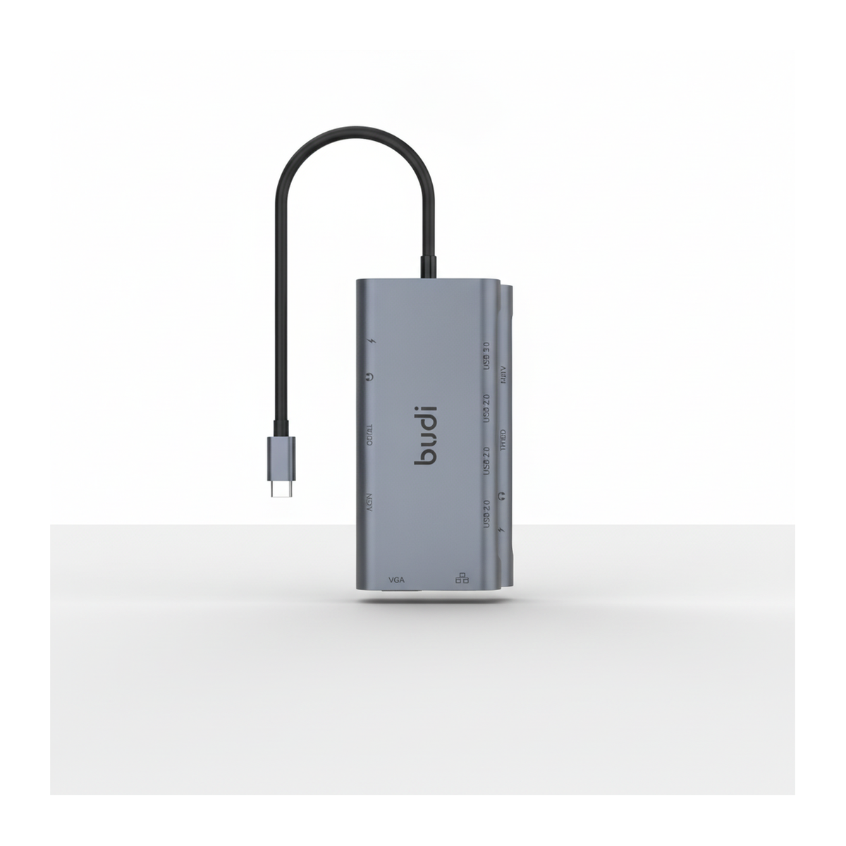 Budi 11-in-1 USB-C Docking Station HDMI VGA Ethernet SD TF Hub USB Hub FoneFunShop