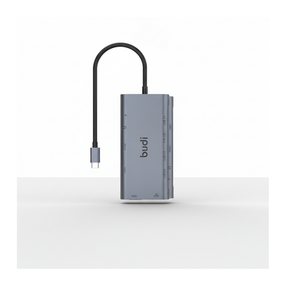 Budi 11-in-1 USB-C Docking Station HDMI VGA Ethernet SD TF Hub USB Hub FoneFunShop