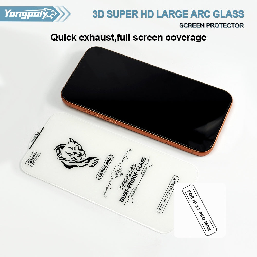 Pack of 3 9D Glass Screen Protector For iPhone 17 Pro Max Screen Protector FoneFunShop