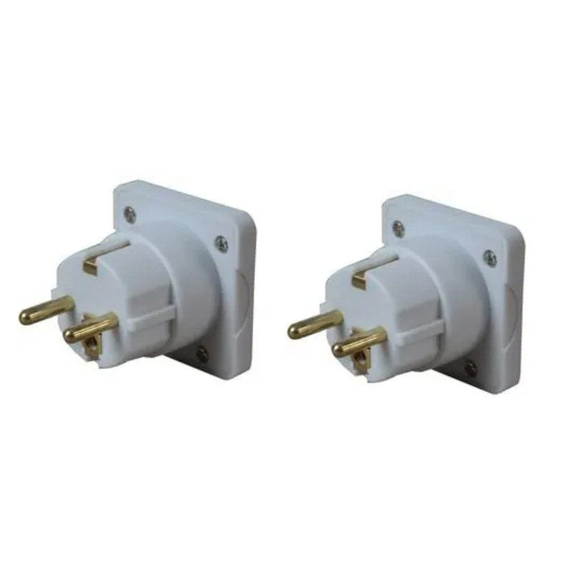 Pack of 2 Travel Adapter UK to EU Mains Plug Convertor - 10amp White 250V (Use UK Plug in Europe) Adapter FoneFunShop
