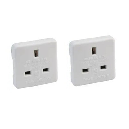 Pack of 2 Travel Adapter UK to US Mains Plug Convertor - 10amp White 250V (Use UK Plug in USA) Adapter FoneFunShop