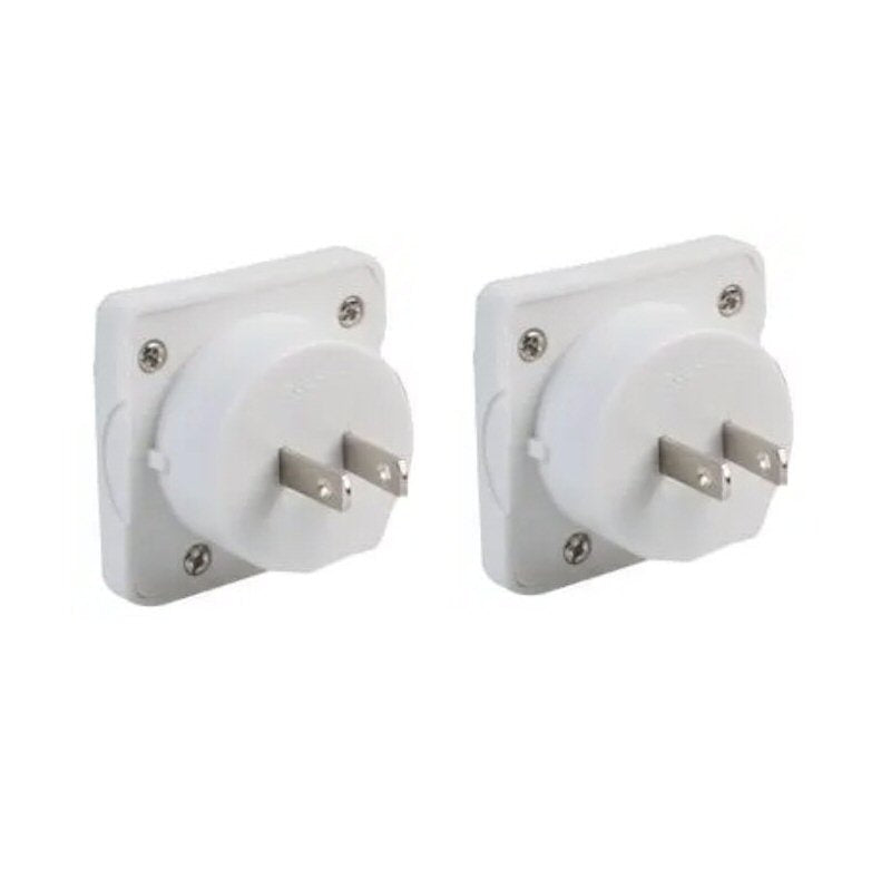 Pack of 2 Travel Adapter UK to US Mains Plug Convertor - 10amp White 250V (Use UK Plug in USA) Adapter FoneFunShop