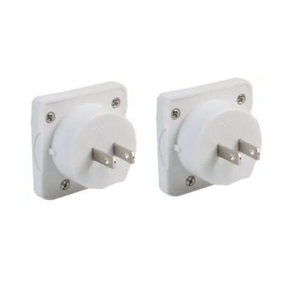Pack of 2 Travel Adapter UK to US Mains Plug Convertor - 10amp White 250V (Use UK Plug in USA) Adapter FoneFunShop