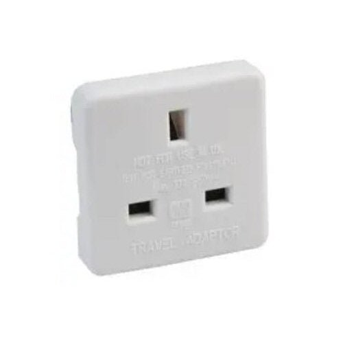 Pack of 2 Travel Adapter UK to US Mains Plug Convertor - 10amp White 250V (Use UK Plug in USA) Adapter FoneFunShop