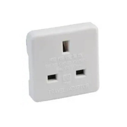 Pack of 2 Travel Adapter UK to US Mains Plug Convertor - 10amp White 250V (Use UK Plug in USA) Adapter FoneFunShop