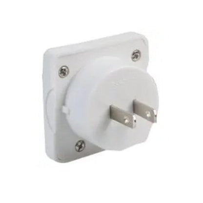 Pack of 2 Travel Adapter UK to US Mains Plug Convertor - 10amp White 250V (Use UK Plug in USA) Adapter FoneFunShop